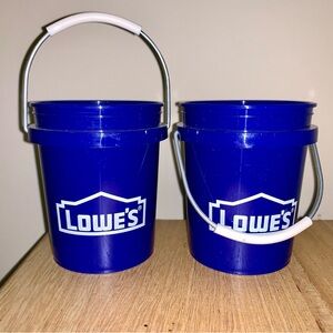 NWT Lowe's Mini 0.42 QT Blue Storage Buckets - Set of 2